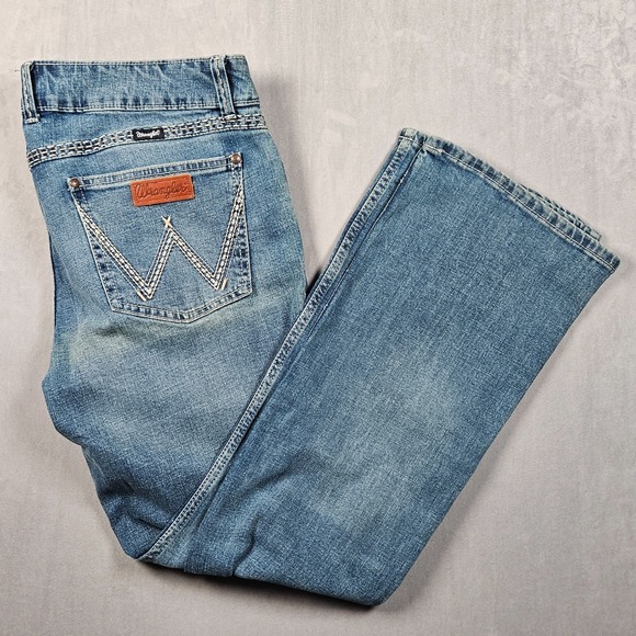 Wrangler Denim - Wrangler Jeans Womens 17x32 Sadie Boot Cut Low Rise Embroidered Western Cowgirl